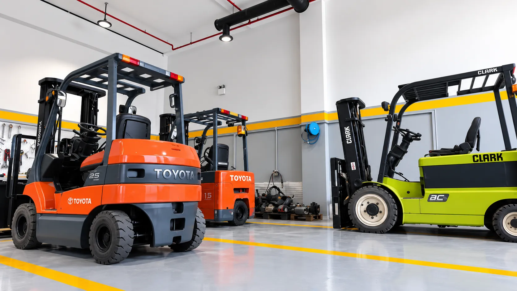 Forklifts at the TP Trackplus center